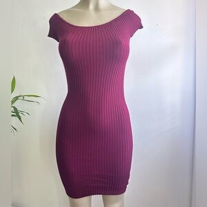 Bodycon Wine Knit Dress